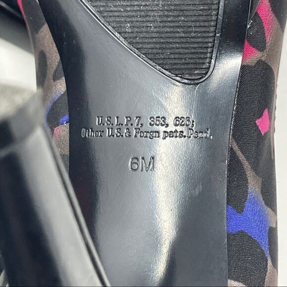 Nine West Danee Neon Leopard Print Peep Toe Heels Platform Women's 6M - Picture 8 of 11